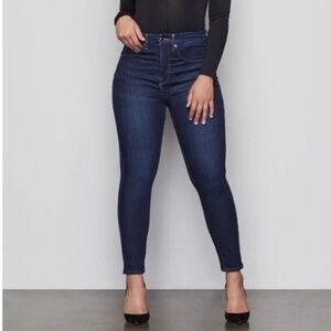 Good American Good Legs Crop Jeans High Rise Dark Wash Women's 16